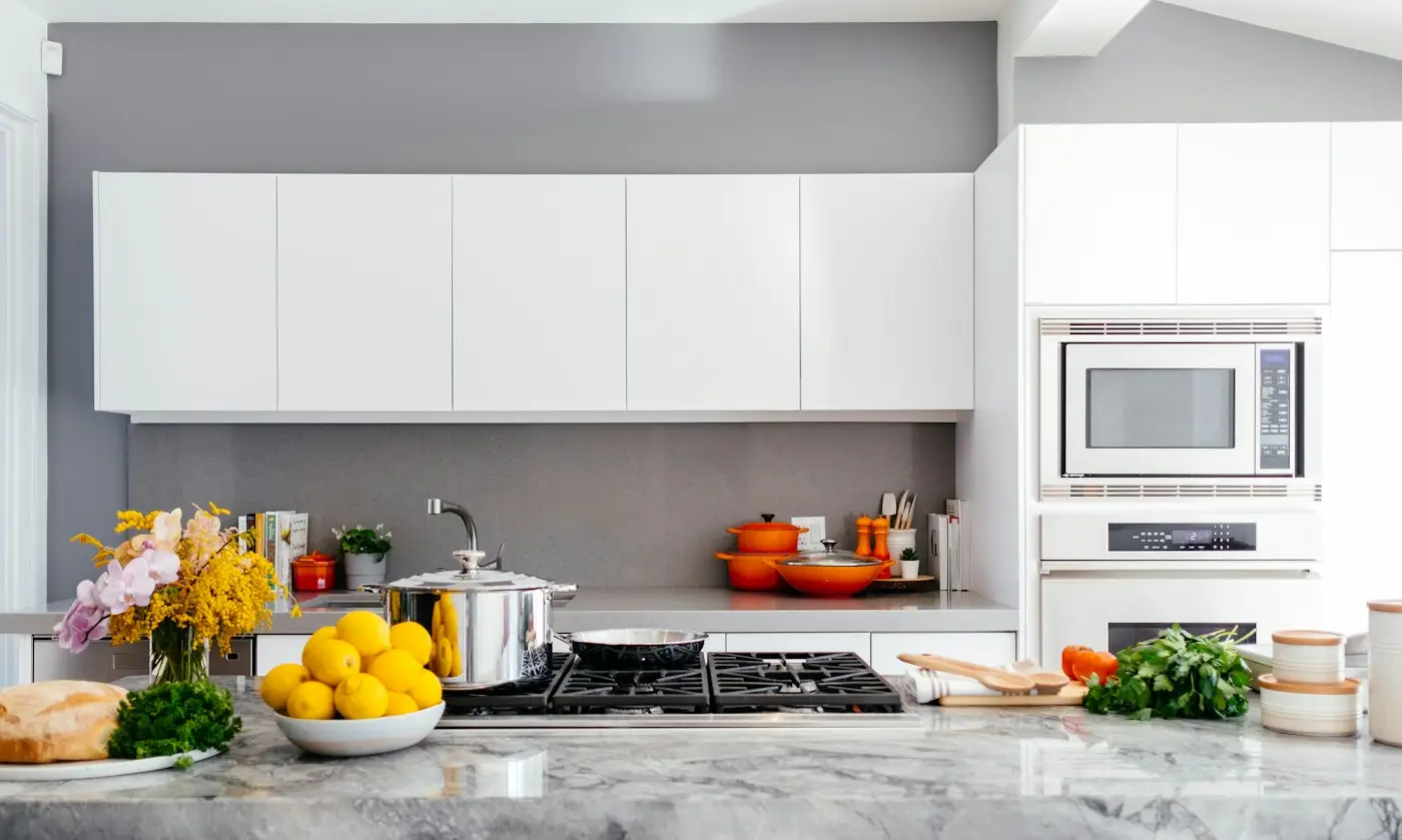Clean white kitchen